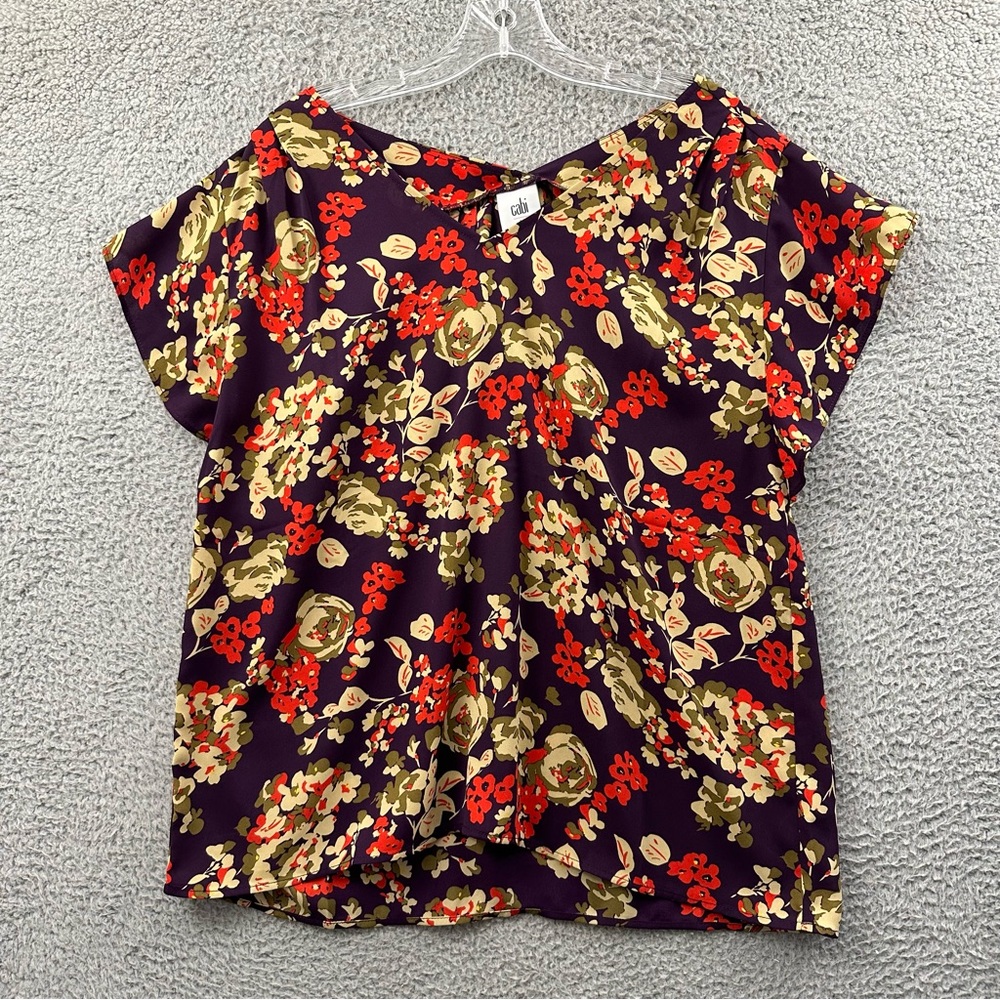 CAbi A La Mode Blouse Top 4169 Dark Floral Fairy Boho Preppy Career Women's M